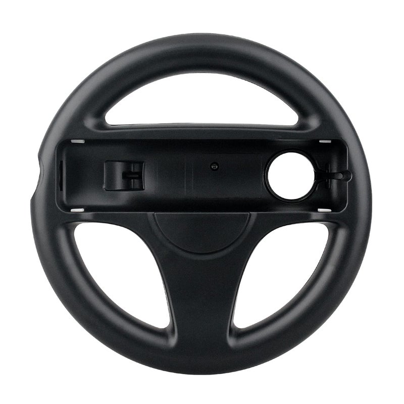 OSTENT Kart Racing Games Steering Wheel for Nintendo Wii Remote Controller Super Mario Game Color Black - Image 1